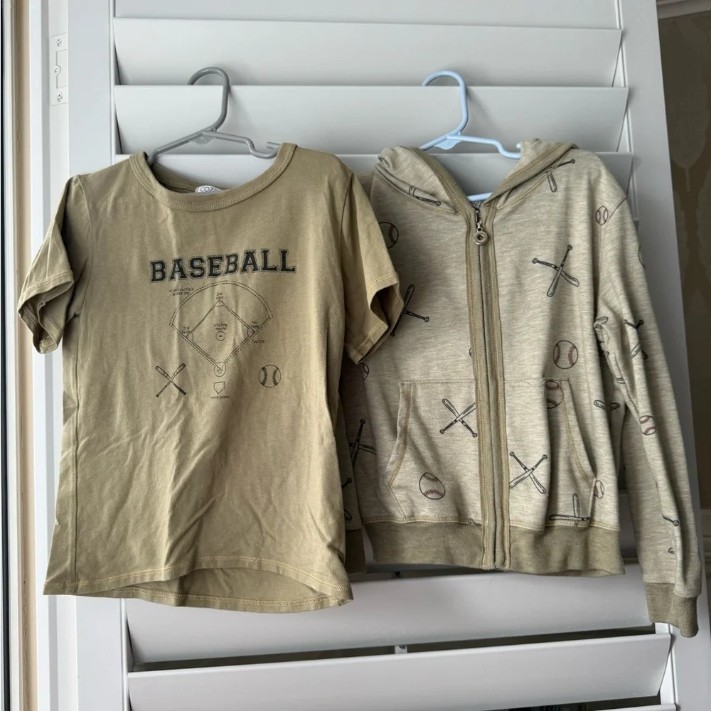 Graphic Tees and Hoodie Set - Green, Yellow, Red, White - Picture 2 of 11